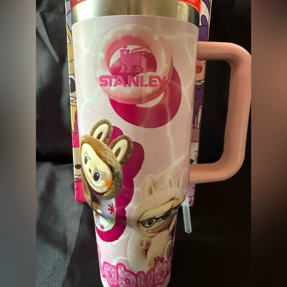 New Stanley 40oz Pink Monster Characters in Pool with Special Box and a Straw - Picture 2 of 8